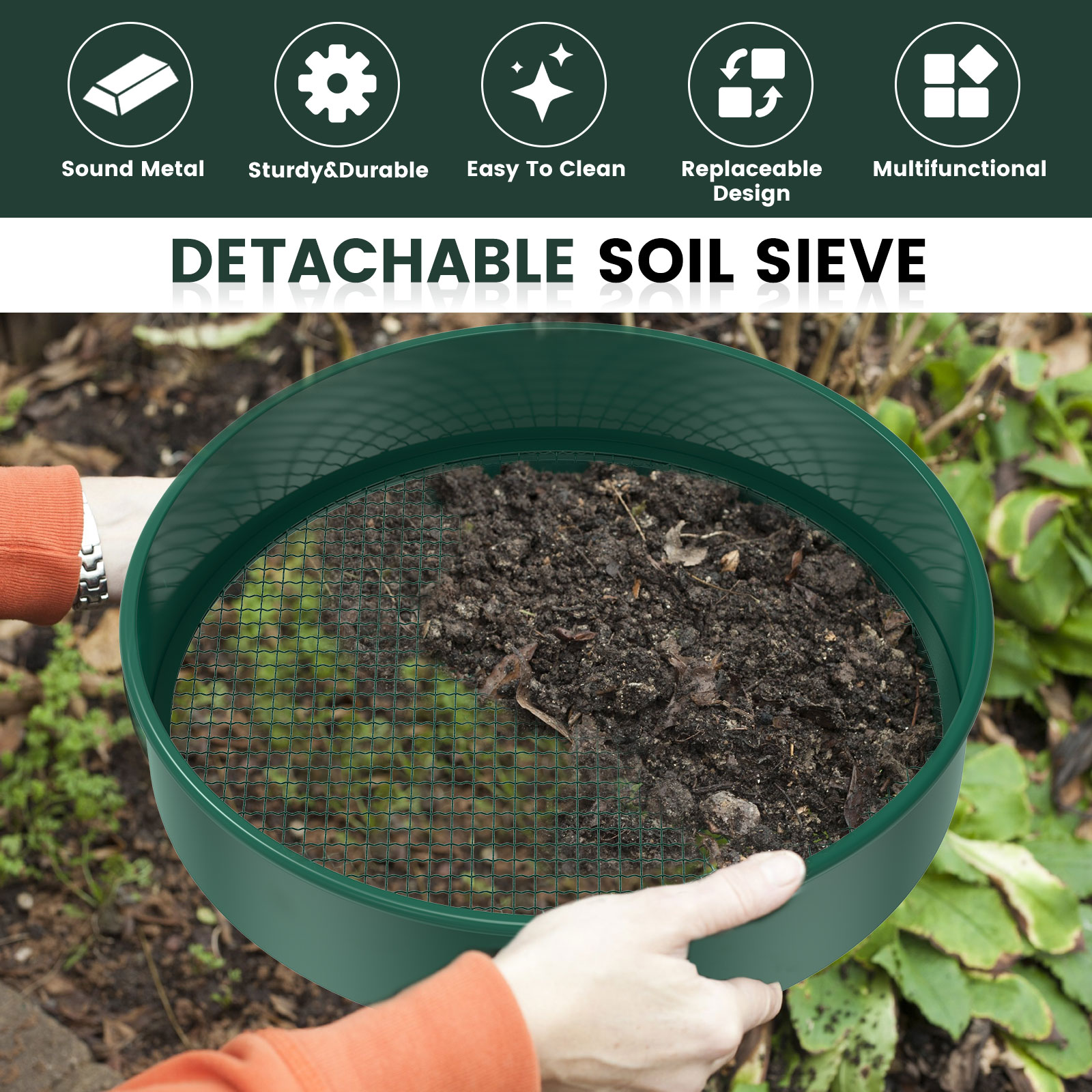 Juego de tamiz de suelo, tamiz - Garden Sieve Soil reseña y precio